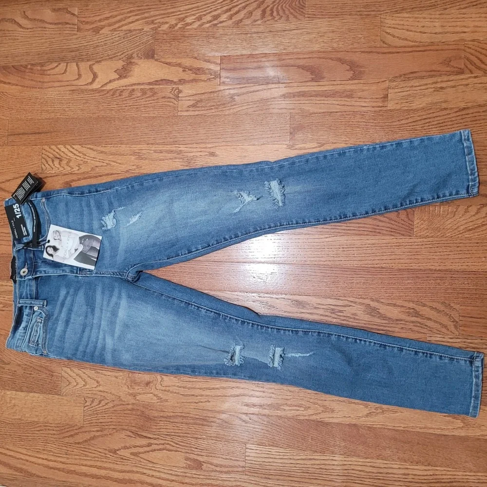 Kendall Kylie‎ juniors The Kontour High Rise Jeans Distressed Blue Size 1 new